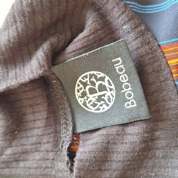 Bobeau Split Side Mock Neck Stripe Tunic Blouse - Picture 10 of 16